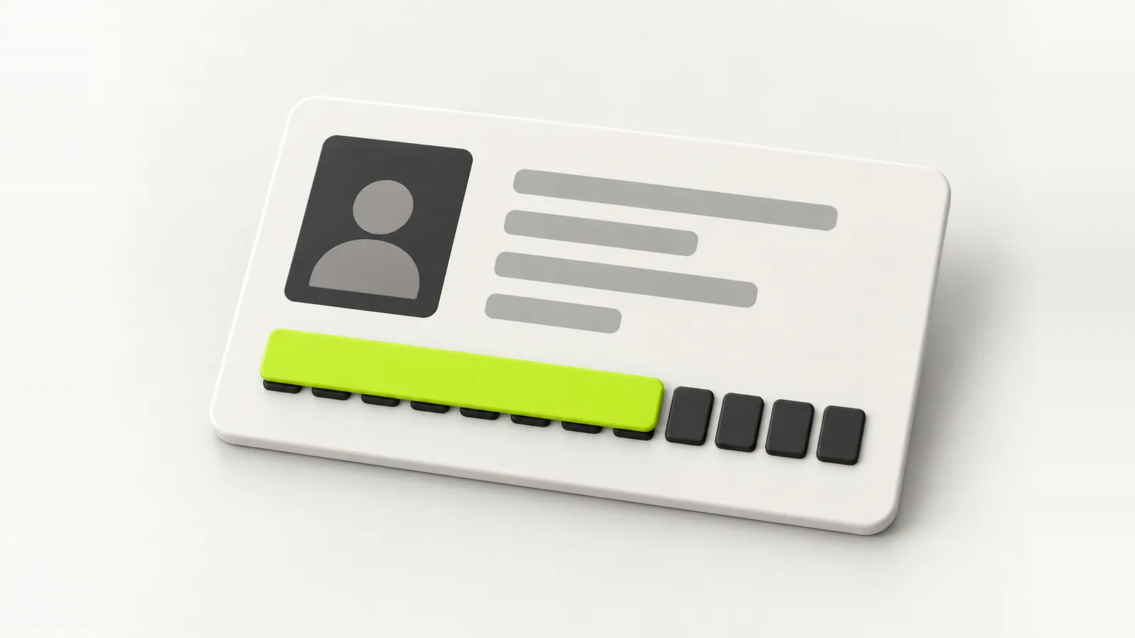 An identity card with the first eight digits of its number covered by a lime strip, leaving the last four visible
